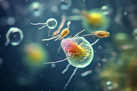 水中微生物浮游微生物设计图片