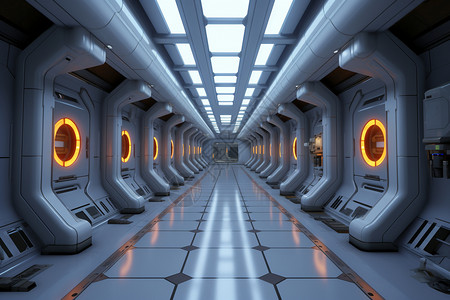 科幻飞船隧道图片
