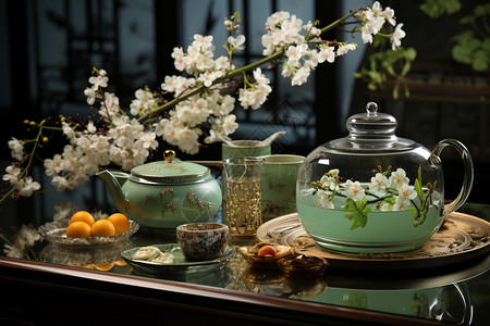 传统茶壶背景图片