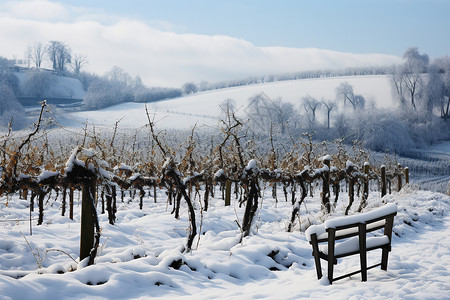 冬天的葡萄藤高清图片