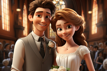 卡通结婚庆典背景图片