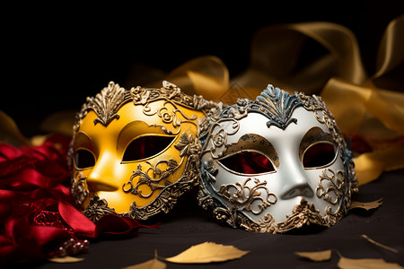 面具舞会表演的面具背景