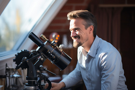 天文望远镜高清天文学爱好者背景