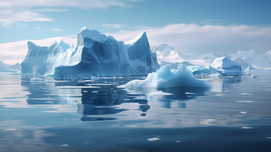 海洋中的冰山背景图片