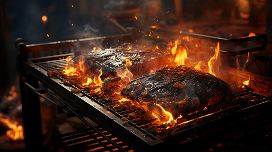 炭火烤肉背景图片