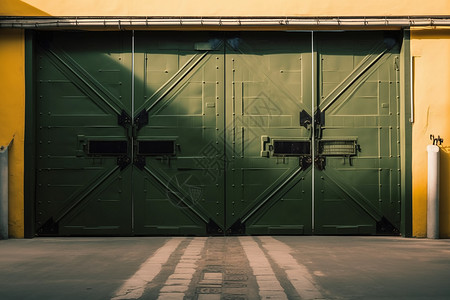 仓库的大门背景图片