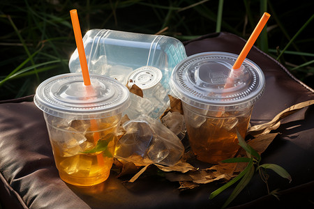 生物降解塑料塑料饮料瓶垃圾背景