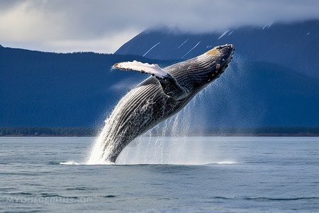 观赏鲸鱼夏天海洋里的鲸鱼背景