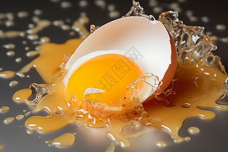 掉落破碎的鸡蛋背景图片