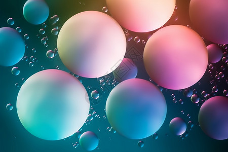 五彩的立体气泡背景图片