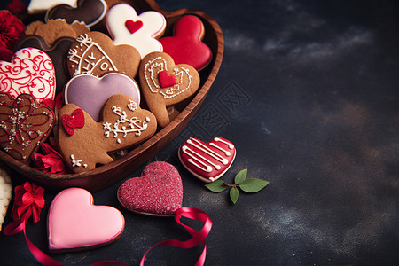 爱的巧克力七夕浪漫巧克力饼干礼盒背景