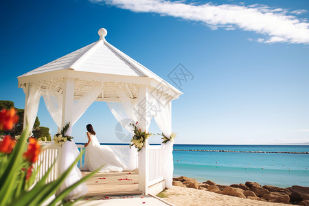 海边的婚礼小屋图片