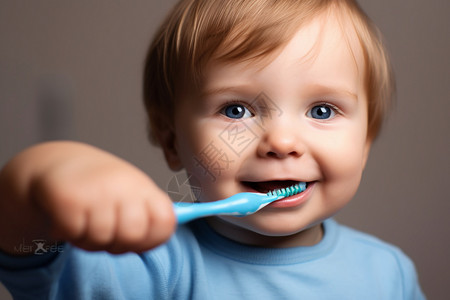 牙齿护理的外国儿童背景图片