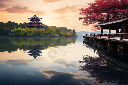 雷锋塔风景图片