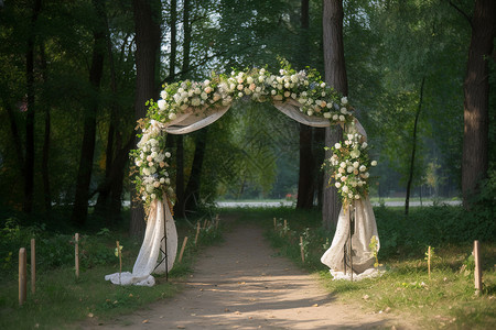 户外婚礼的拱门图片