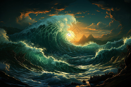 深色涟漪和波浪背景图片