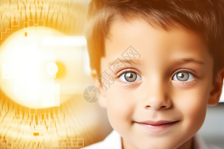 验光检查进行视力检查的男孩设计图片