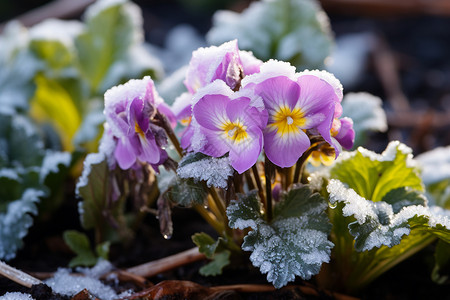 冬日盛开的花朵图片