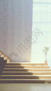 木质栏杆简约的室内木质阶梯设计图片