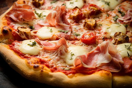 意大利烹饪美味的意大利披萨背景