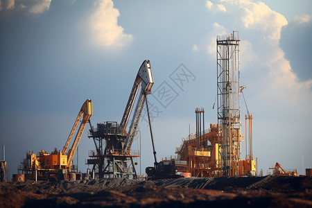 工业钻头自然石油勘探背景