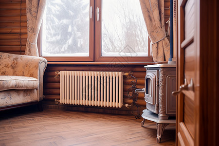 室内取暖器古董装饰高清图片