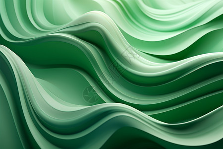 绿色动感波浪纹清新动感的绿色线条插画