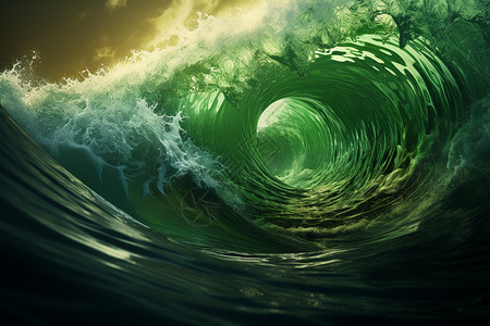 绿色海浪背景背景图片