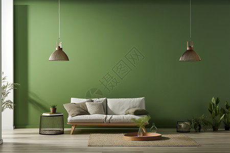 客厅空旷清新绿意的家居设计设计图片