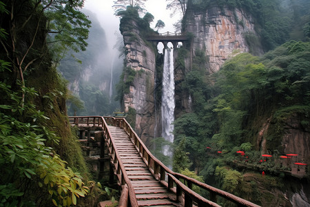 徒步旅行栈道图片