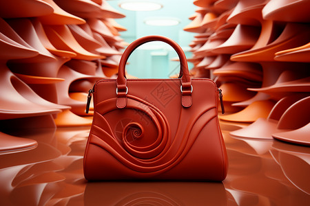 花纹红色手提包背景图片