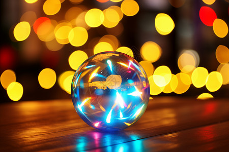圣诞节下的发光球背景图片