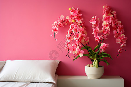 卧室的粉红色鲜花图片