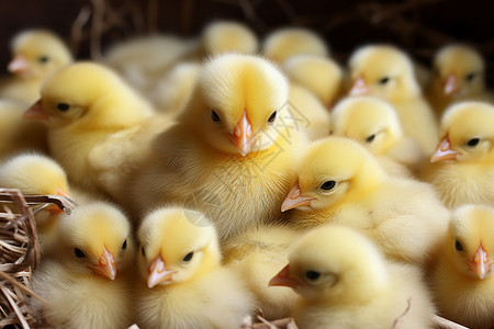 黄色的小鸡孵化育雏者高清图片