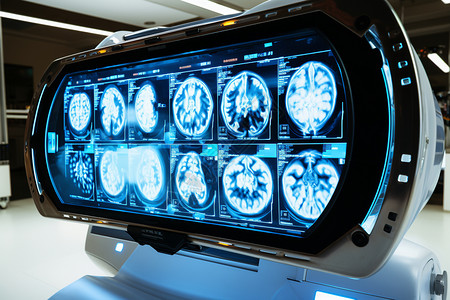 人体大脑脑子人体ct扫描背景
