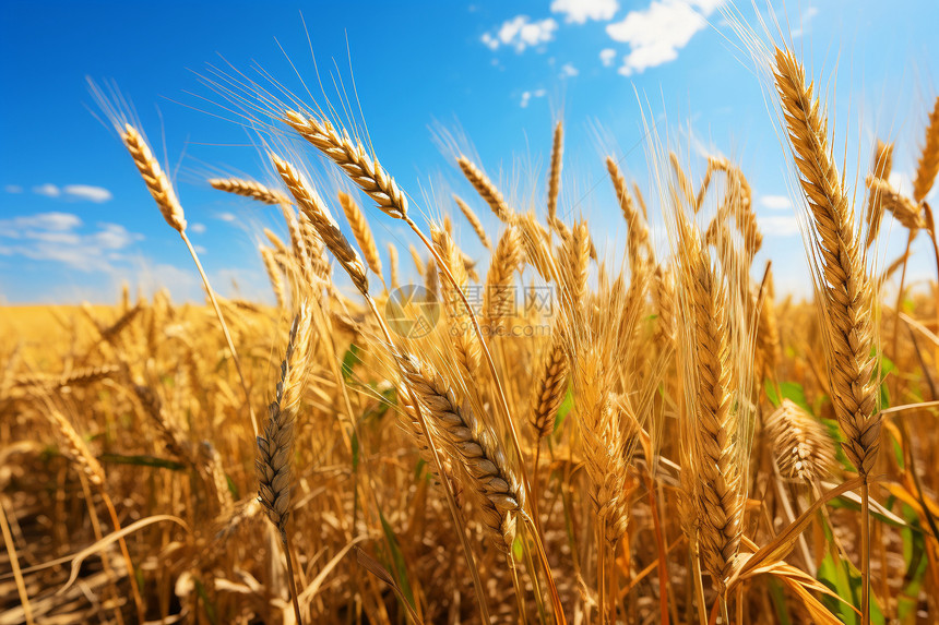 土地里的小麦作物图片