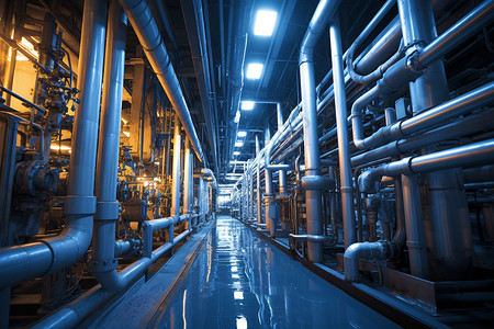 工业炼油厂的管道背景图片