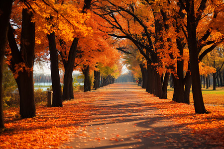 秋天红色的树木图片