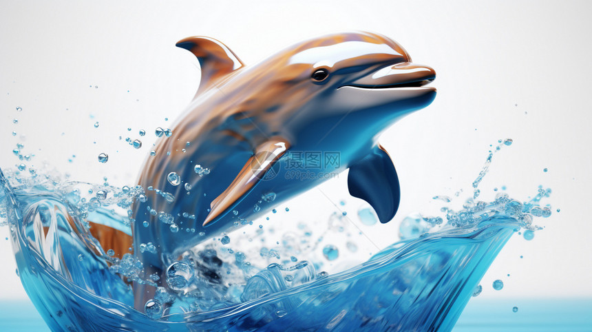 卡通小海豚创意模型图片