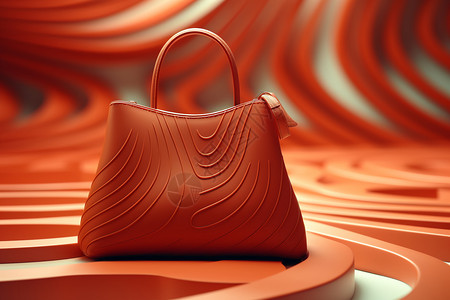 红色皮革现代设计的手提包设计图片