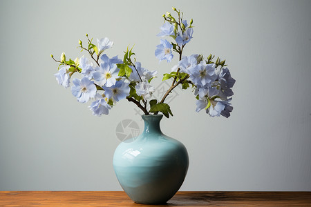 木桌上的兰花盆栽背景图片