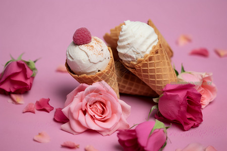 香甜的冰淇淋甜筒图片
