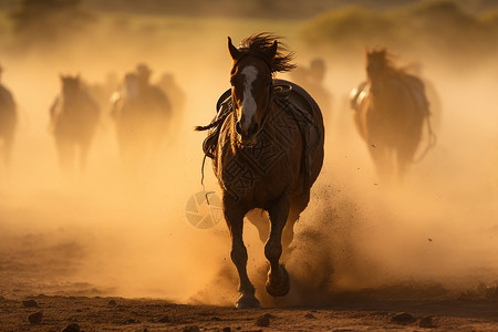 征战沙场奔跑的马匹特写镜头背景