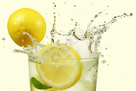 柑橘柠檬清爽的柠檬水设计图片