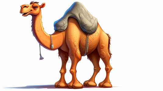 可爱的骆驼卡通插画背景图片