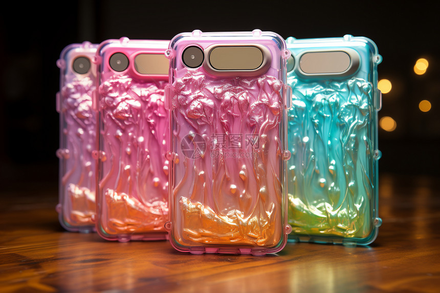 彩虹色彩的手机壳图片
