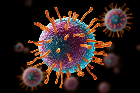 医学研究的病毒细胞背景图片