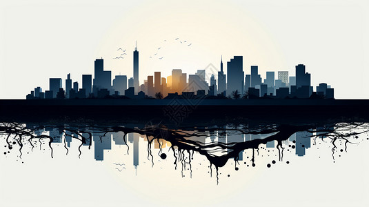 创意城市建筑艺术景观背景图片