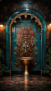 奢华的浴室彩色瓷砖图片