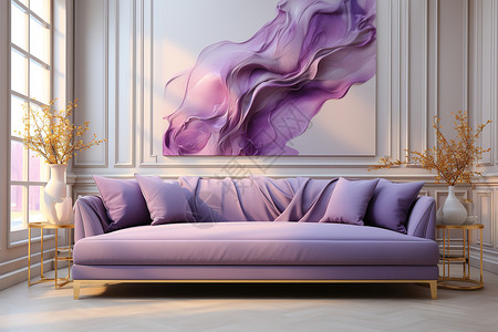 超美紫色细腻丝绸的光影：曲线之美设计图片